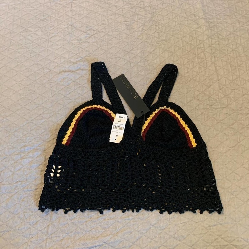 Elli White crochet top LF Tops Black & Red S